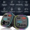 FM transmitter do auta s Bluetooth 5.3 — PD 20 W USB-C a QC 3.0 nabíjanie