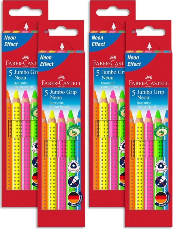 06-76.jpg Faber-Castell Jumbo Grip Neon — pastelky v neónových farbách sada 5 kusov