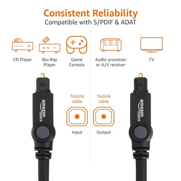 AmazonBasics HL-003143 audio kábel 3 m TOSLINK Čierny