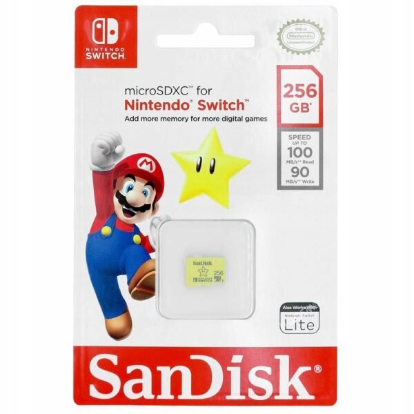 2f3d3e02449abcbd6e165c6e0393.jpg Pamäťová karta SanDisk Nintendo microSDXC 256 GB 100 / 90 MB/s V30 U3