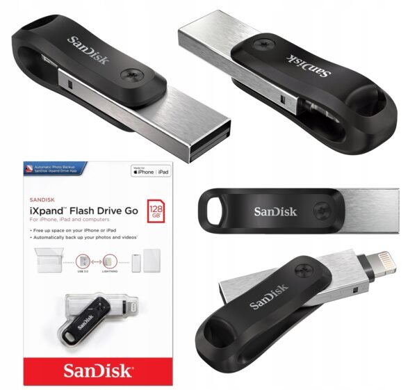 3890c3fa40d1a43b6997b0eee348.jpg USB kľúč SanDisk iXpand Go 128 GB Lightning, USB 3.0 čierny