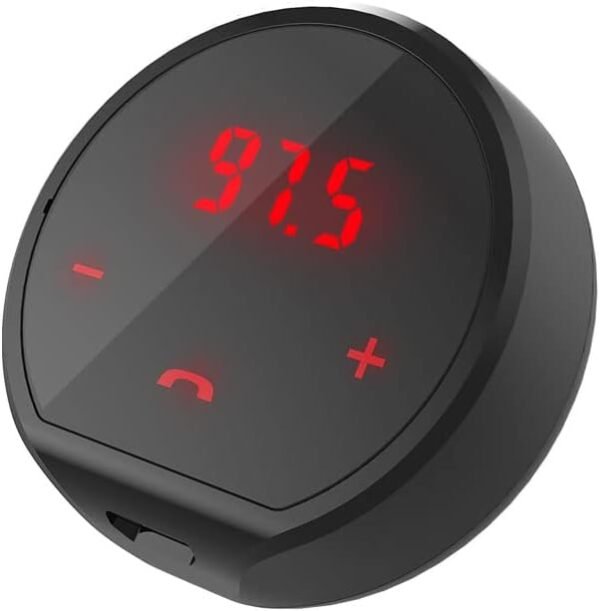 Avantree CK310 Bluetooth FM vysielač do auta, bezdrôtový rádiový adaptér, sada hands-free zariadenia s lepiacou podložkou, automatické zapnutie/vypnutie, výdrž batérie 7 hodín, dobíjateľný, stereo prijímač pre hudbu a hovory