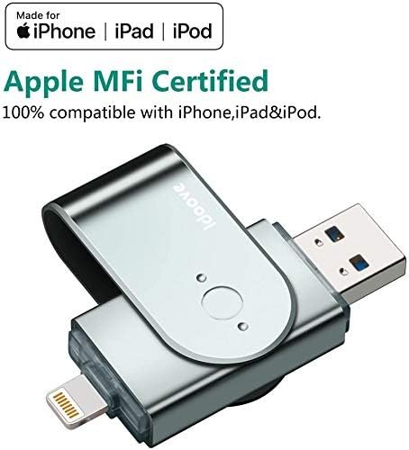 USB disk s certifikáciou Apple MFi pre iPhone a iPad, fotostick, 128 GB, USB 3.0, externý pamäťový adaptér, rozšírenie pre iOS, PC, Mac a Windows-PC