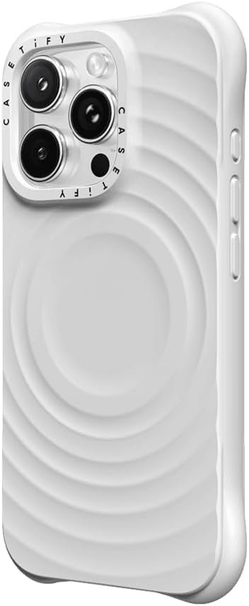 Puzdro CASETiFY Ripple pre iPhone 16 Pro [prémiový silikón s mäkkým povrchom/kompatibilné s MagSafe/ochrana proti pádom z výšky 2 m] – biele