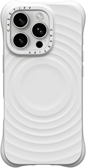 Puzdro CASETiFY Ripple pre iPhone 16 Pro [prémiový silikón s mäkkým povrchom/kompatibilné s MagSafe/ochrana proti pádom z výšky 2 m] – biele