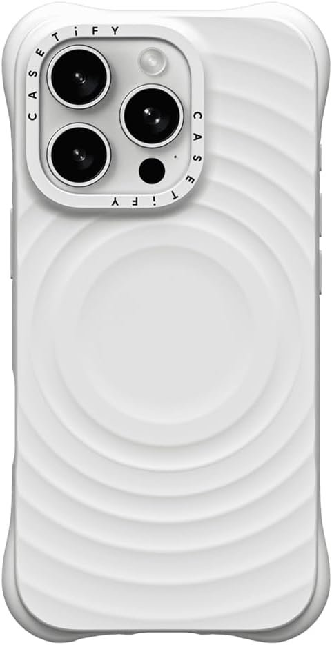 Puzdro CASETiFY Ripple pre iPhone 16 Pro [prémiový silikón s mäkkým povrchom/kompatibilné s MagSafe/ochrana proti pádom z výšky 2 m] – biele