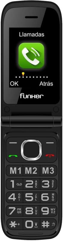 Mobilný telefón Funker C150 Comfort 4G s podporou 4G a VoLTE, s odklápacím krytom, určený pre seniorov, veľké tlačidlá, jednoduché ovládanie, tlačidlo SOS, USB-C, 3 priame pamäťové miesta, 2000 kontaktov, nabíjací stojan, čierna farba
