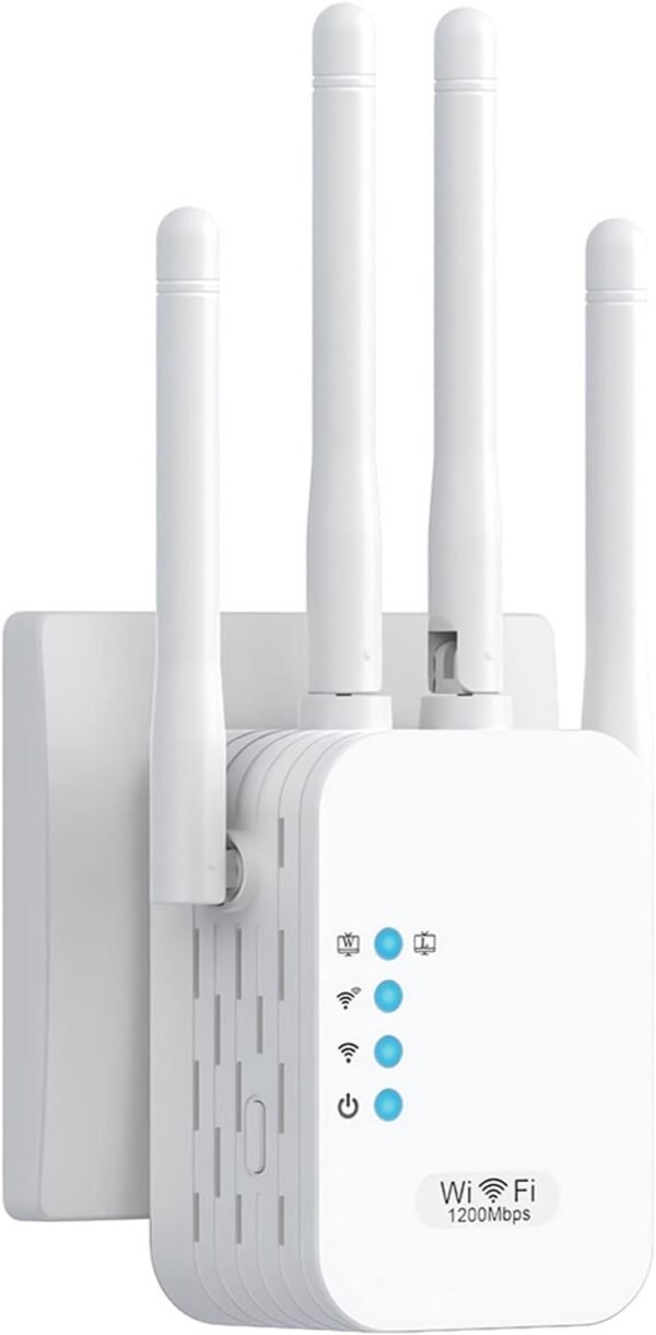 5101CV9mXL._AC_SL1500_.jpg Wi-Fi zosilňovač 2023, Wi-Fi opakovač, 1200 Mbit/s, dvojpásmový 5 GHz a 2,4 GHz Wi-Fi opakovač, podpora WPS, Wi-Fi zosilňovač, kompatibilný so všetkými zariadeniami WLAN