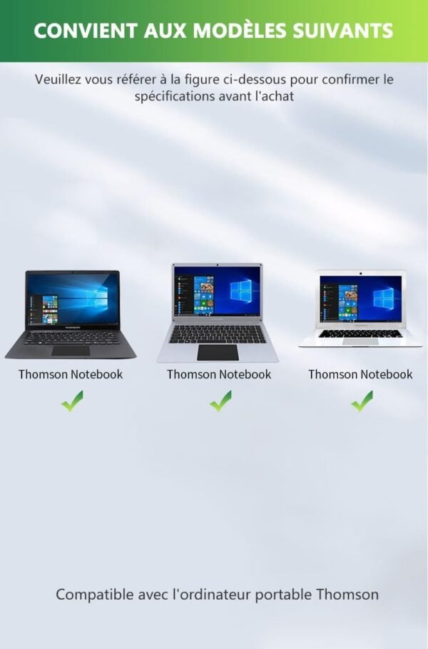 51K7z3tGX4L._AC_SL1200_.jpg 12 V nabíjačka pre Thomson Computer NEO14A-4SL64, náhrada za Thomson, sieťový adaptér