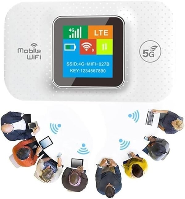 SQUADO Mobile WiFi Pro Router 4G/5G, univerzálny prenosný modem s rýchlosťou 150 Mbps, LED displej, konektor Type-C