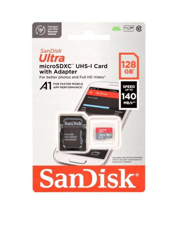 51d45b0241e1865e050dacda85f9.jpg Pamäťová karta s adaptérom SanDisk Ultra microSDXC UHS-I 128GB