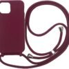 Puzdro kompatibilné s iPhone 14 Pro (6,1"), retiazka na mobil Silikónové puzdro s retiazkou Puzdro na mobil s retiazkou TPU puzdro Ochranné puzdro pre iPhone 14 Pro (6,1") – červené