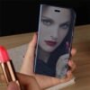 51oug79xo-L._AC_SL1000_.jpg Puzdro NEINEI pre Samsung Galaxy A54 5G, luxusné puzdro s zrkadlom a funkciou stojana, priehľadné puzdro z PC/PU odolné proti nárazom, ochranné puzdro, Smart Clear View Case Cover, čierne