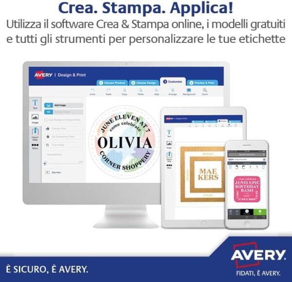 Avery L7159 – 15 kusov, 360 štítkov, umelý papier, laserové tlačové, 63,5 x 33,9 mm, biele