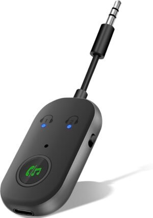 51qsddxSrEL._AC_SL1500_.jpg Bluetooth 5.3 adaptér a vysielač pre TV zvuk do 2 slúchadiel, Bluetooth vysielač 2 v 1 podporuje 2 AirPods alebo slúchadlá s technológiou aptX Low Latency, pre slúchadlá, AirPods, audio systém