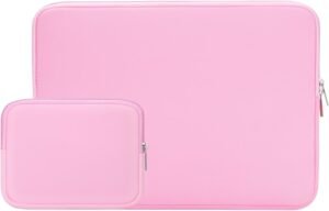 51vUfv2BvPL._AC_SL1500_.jpg RAINYEAR 13-palcové puzdro na notebook pre MacBook Air 13 palcov M4 M3 M2 M1 A3240 A3113 A2681 A2338 A2337, 13,3- a 14-palcové ochranné puzdro na MacBook Pro s vreckom na príslušenstvo (ružové)