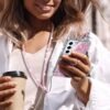 Puzdro Miss Arts pre Galaxy S22, [Silverback] Dievčenské trblietavé puzdro na mobil s podstavcom, silikónové priehľadné ochranné puzdro pre Samsung Galaxy S22 5G – ružové