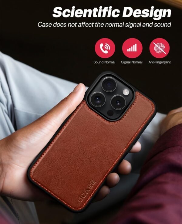 612jgNea3xL._AC_SL1200_.jpg Puzdro OCASE pre iPhone 16 Pro (2 v 1) – kožené puzdro odolné proti nárazom, odnímateľné magnetické puzdro, remienok na ruku, bezdrôtové nabíjanie, priehradka na karty, funkcia stojana, RFID ochrana proti krádeži
