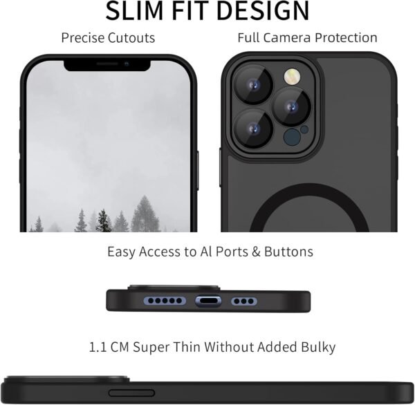 612zDyf4cTL._AC_SL1500_.jpg Puzdro pre iPhone 11 Pro, kompatibilné s MagSafe, puzdro na mobil pre iPhone 11 Pro, tenká matná magnetická ochrana fotoaparátu s dotykovou funkciou, protišmykové, odolné proti