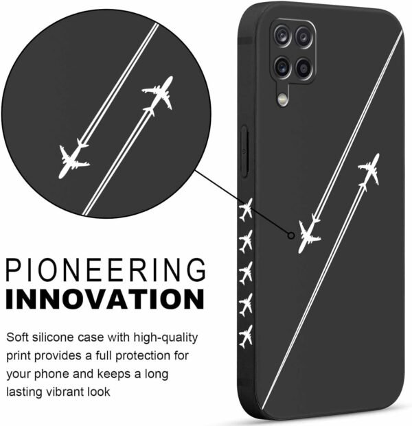613WNJGrR3L._AC_SL1500_.jpg Pnakqil – 2 ks puzdro na mobil pre Samsung Galaxy A12 4G 6,5", cestovné puzdro vhodné do lietadla, čierny vzor, roztomilý dizajn, estetické, krásne dievčenské, ochrana fotoaparátu, puzdro odolné proti nárazom, silikónové ochranné puzdro