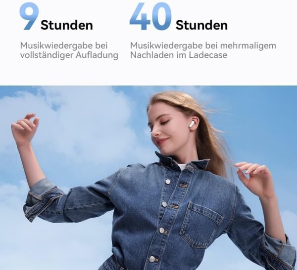 Bezdrôtové slúchadlá HUAWEI FreeBuds SE 2, výdrž batérie až 40 hodín, ľahké a pohodlné, vyvážený zvuk, odolnosť proti vode, nemecká verzia, grafitová čierna