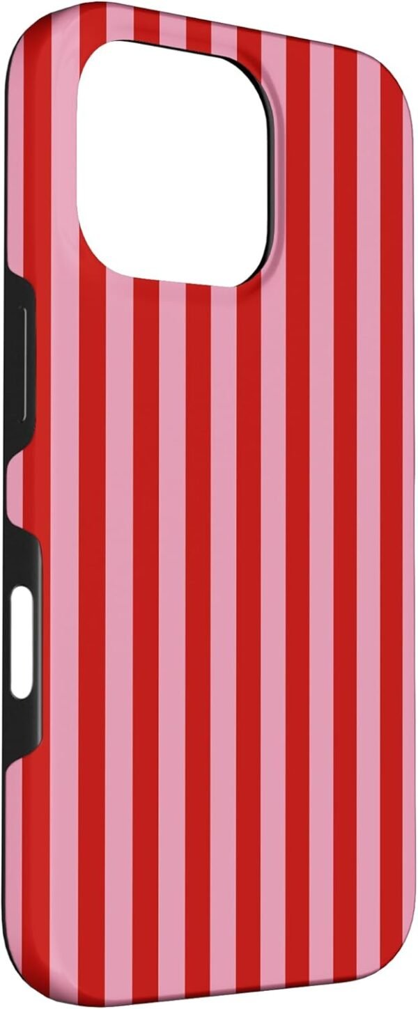 619v1-p0hL._AC_SL1500_.jpg Puzdro pre iPhone 16 Pro s roztomilými červenými a ružovými pruhmi, červené, fialové, fialové, ružový vzor