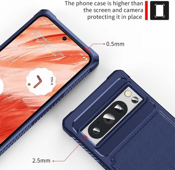 61AN12DDqCL._AC_SL1000_.jpg Ochranné puzdro pre Google Pixel 8 Pro, puzdro s klopou a priehradkou na karty, odolné proti nárazom, PU koža, magnetické zapínanie, držiak do auta, ochranné puzdro pre Google Pixel 8 Pro, modré