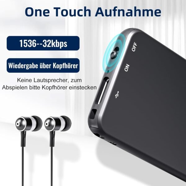 61BlBseXpdL._AC_SL1500_.jpg Mini diktafón, 62 GB nahrávacie zariadenie s rozpoznávaním hlasu, 35 hodín nahrávania, digitálny hlasový záznamník s USB-C pre rozhovory, prednášky, kurzy a konferencie