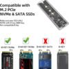 NVME kryt M.2 SSD kryt NVMe USB adaptér, SSD adaptér M.2 SSD kryt PCIe M.2 adaptér 10 Gbps USB 3.1 Gen 2 pre SSD M.2 kryt veľkosť 2230/2242/2260/2280 podporuje UASP