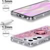 Puzdro Miss Arts pre Galaxy S22, [Silverback] Dievčenské trblietavé puzdro na mobil s podstavcom, silikónové priehľadné ochranné puzdro pre Samsung Galaxy S22 5G – ružové