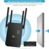 61I-Y86-ZKL._AC_SL1474_.jpg WLAN repeater AC1200, zosilňovač Wi-Fi, 5 GHz / 867 Mbit/s, 2,4 GHz / 300 Mbit/s, WiFi repeater s režimom AP/repeater/router, 4 antény, WiFi extender kompatibilný so všetkými zariadeniami WLAN