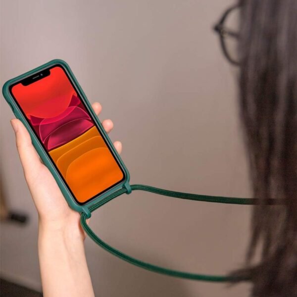 Puzdro kompatibilné s iPhone 14 Pro (6,1"), retiazka na mobil Silikónové puzdro s retiazkou Puzdro na mobil s retiazkou TPU puzdro Ochranné puzdro pre iPhone 14 Pro (6,1") – červené