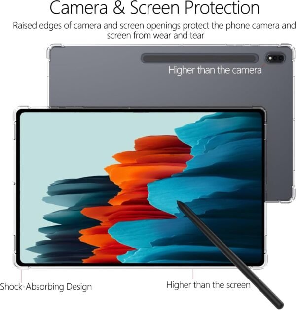 61J3UbnjKTL._AC_SL1500_.jpg Puzdro pre Samsung Galaxy Tab S8+/Galaxy Tab S8 Plus/Tab S7 Plus/Tab S7 FE, ochranné puzdro, ľahké ochranné puzdro s pružným TPU krytom, priehľadná zadná strana, puzdro odolné proti nárazom