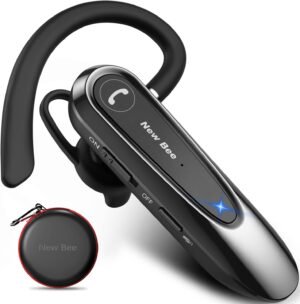 61LuyFgTYZL._AC_SL1500_.jpg New Bee Bluetooth Headset – bezdrôtová handsfree súprava s dvojitým mikrofónom, Bluetooth V5.0, s výdržou 20 hodín hovoru, funkciou stlmenia mikrofónu a možnosťou pripojenia dvoch zariadení – pre iPhone, Android a notebook