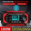 61LxAVTaOVL._AC_SL1001_.jpg 10 A nabíjačka autobatérií, 12 V/24 V Smart – plne automatická nabíjačka do auta s LCD displejom, vhodná pre osobné a nákladné automobily, motocykle, kosačky na trávu, člny a lodné batérie