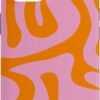 Puzdro pre iPhone 14 v ružovej a oranžovej farbe s abstraktným vzorom Liquid Swirl