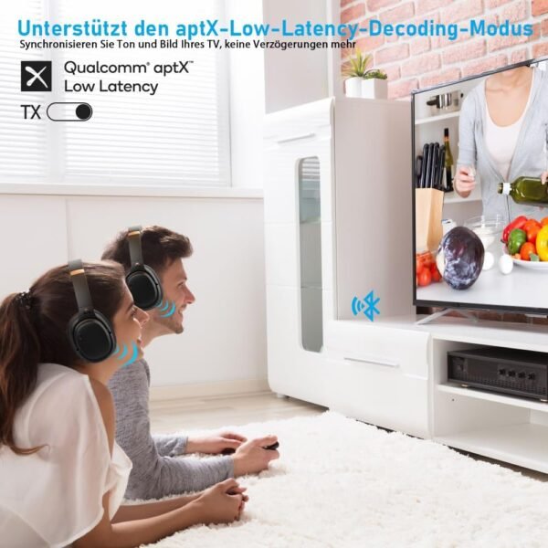 61OCzepVgXL._AC_SL1000_.jpg YMOO Bluetooth 5.3 adaptér pre TV/lietadlo na slúchadlá, 2 v 1 Bluetooth vysielač a prijímač s APTX-II, Bluetooth vysielač s 3,5 mm konektorom, rozbočovač 2 na TV audio do reproduktora, 22 hodín