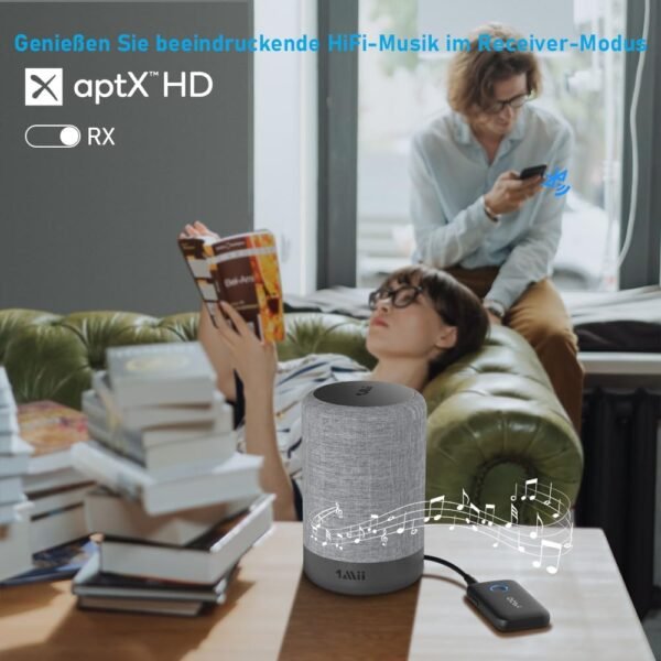 61PdYT5fcaL._AC_SL1000_.jpg YMOO Bluetooth 5.3 adaptér pre TV/lietadlo na slúchadlá, 2 v 1 Bluetooth vysielač a prijímač s APTX-II, Bluetooth vysielač s 3,5 mm konektorom, rozbočovač 2 na TV audio do reproduktora, 22 hodín