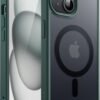 61PrGi4c2KL._AC_SL1500_.jpg JETech Magnetické puzdro pre iPhone 15 (6,1 palca), kompatibilné s MagSafe, priehľadné matné puzdro na zadnú stranu telefónu, tenké puzdro odolné proti nárazom (tmavozelené)