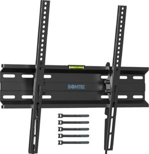 61QaRPJS4WL._AC_SL1500_.jpg Nástenný držiak BONTEC TV, sklopný držiak Ultraslim, univerzálny pre LCD/LED/plazmové televízory s uhlopriečkou 23–60 palcov (ploché aj zakrivené), max. VESA 400 x 400, nosnosť až 45 kg