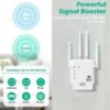 61RpG52fAXL._AC_SL1500_.jpg Wi-Fi zosilňovač 2023, Wi-Fi opakovač, 1200 Mbit/s, dvojpásmový 5 GHz a 2,4 GHz Wi-Fi opakovač, podpora WPS, Wi-Fi zosilňovač, kompatibilný so všetkými zariadeniami WLAN