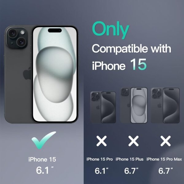 61SB81KCwL._AC_SL1500_.jpg JETech Magnetické puzdro pre iPhone 15 (6,1 palca), kompatibilné s MagSafe, priehľadné matné puzdro na zadnú stranu telefónu, tenké puzdro odolné proti nárazom (tmavozelené)