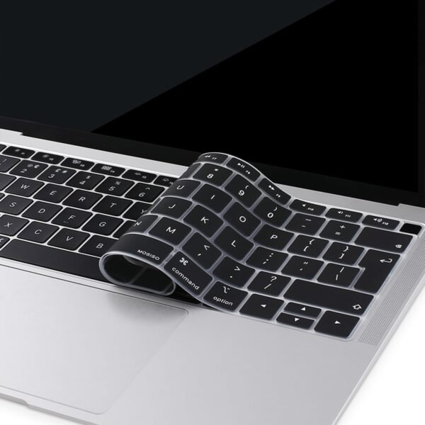 61SkLKIIueL._AC_SL1500_.jpg MOSISO Ochrana klávesnice kompatibilná s MacBook Air 13 palcov 2019, 2018 (A1932) s displejom Retina a Touch ID, vodotesné silikónové ochranné puzdro, čierne