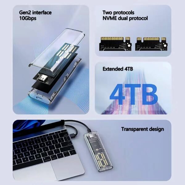 NVME kryt M.2 SSD kryt NVMe USB adaptér, SSD adaptér M.2 SSD kryt PCIe M.2 adaptér 10 Gbps USB 3.1 Gen 2 pre SSD M.2 kryt veľkosť 2230/2242/2260/2280 podporuje UASP