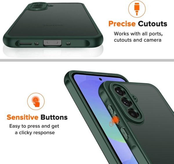 ivoler Púzdro pre Samsung Galaxy A36 5G s 2 kusmi tvrdeného skla, [vojenský štandard] odolné proti nárazom [ochrana fotoaparátu], púzdro na mobil, matná priehľadná zadná strana odolná proti odtlačkom prstov
