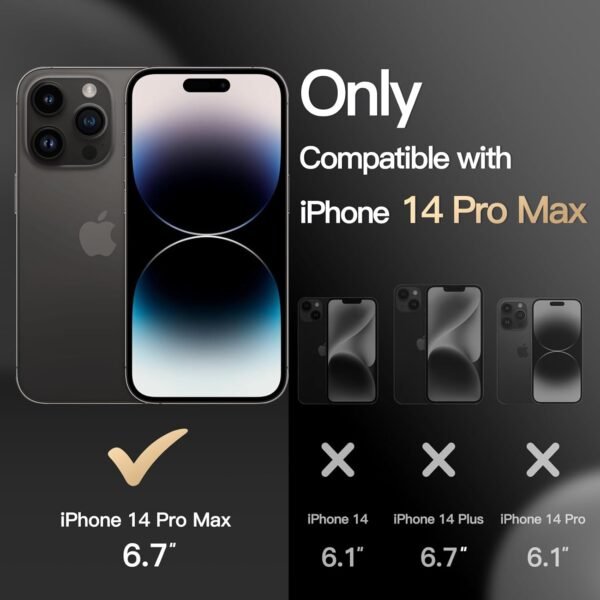 61XvHjzh6JL._AC_SL1500_.jpg JETech Puzdro pre iPhone 14 Pro Max 6,7 palca kompatibilné s MagSafe, odolné dvojvrstvové puzdro s robustnou ochranou, nárazuvzdorné ochranné tvrdé magnetické puzdro na mobil (čierne)