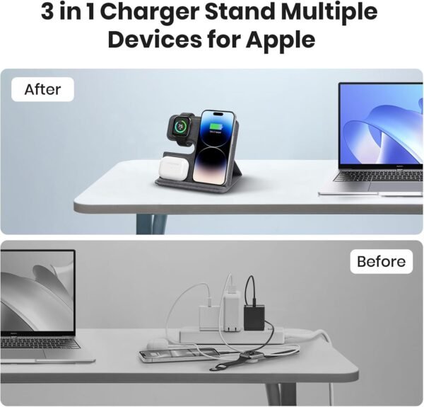 61YlYz2FyGL._AC_SL1500_.jpg 3 v 1 nabíjacie stanica – bezdrôtová nabíjačka pre Apple a Samsung, skladateľná indukčná bezdrôtová nabíjačka pre Apple Watch