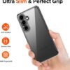 ivoler Priehľadné puzdro pre Samsung Galaxy S24 5G, ktoré nikdy nežltne, 1 puzdro na mobil s 2 kusmi pancierového ochranného skla, [vojenská ochrana] nárazuvzdorné priehľadné ochranné puzdro, tenké a priehľadné