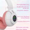 hisonic Slúchadlá s motívom jednorožca a Bluetooth, detské náhlavné slúchadlá od 3 rokov, s farebnými svetielkami, skladacie, nastaviteľné, bezdrôtové aj s káblom, s integrovaným mikrofónom pre dievčatá. (biela)