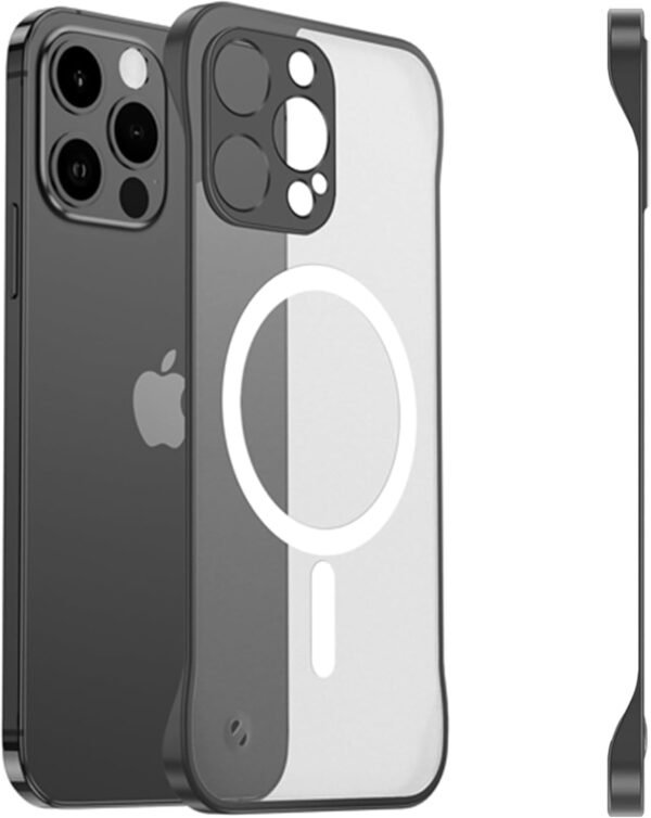 Magnetické ochranné puzdro bez okrajov pre iPhone 15 Pro Max s podporou MagSafe [silný magnet] (pocit holého kovu) – ochranné puzdro Slim Matt, priehľadné, odolnú proti nárazom, pre iPhone 15 Pro Max,